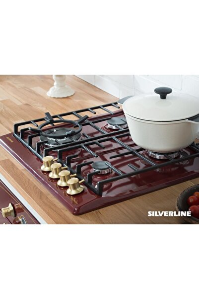 Silverline Rs5322r01 60cm Rustik Bordo Emaye Ocak