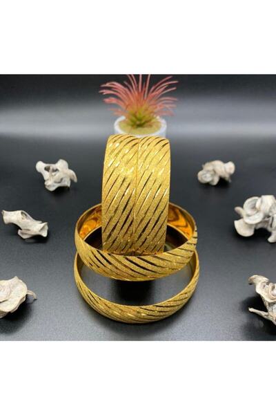 barisiva gold 22 Ayar Altın Kaplama Kadın 1.5 Cm Eninde Bilezik Modeli Adet F...