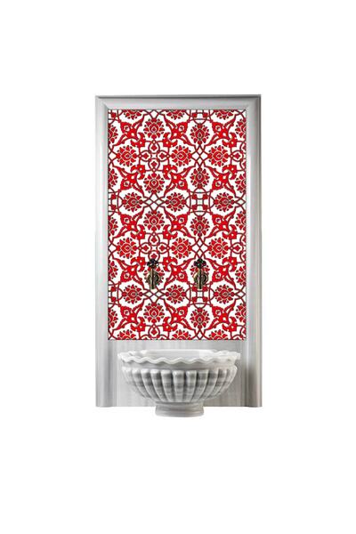 Armada Çini 60x100 Cm Sp 83 Kırmızı Beyaz Serigraf Türk Hamamı Pano