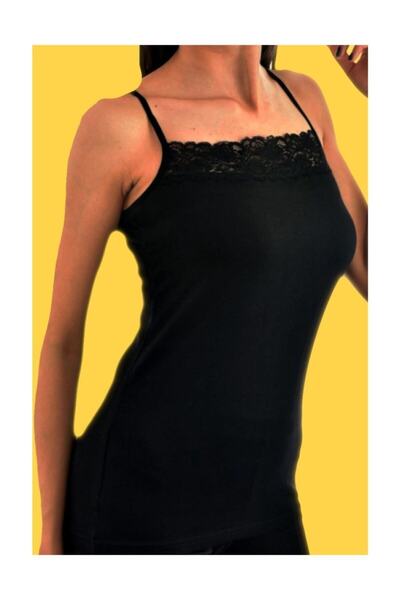 bejamonti Жіноча мереживна майка на бретельках, 6 штук в упаковці, еластан, б...