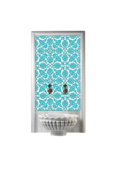 Armada Çini 60x100 Cm SP 83 Mavi Beyaz Serigraf Türk Hamamı Pano