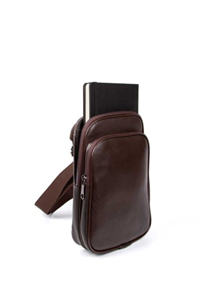 Newish Мъжка черна естествена кожа, мека текстура, портфейл за телефон, отделение за презрамка и чанта през рамо