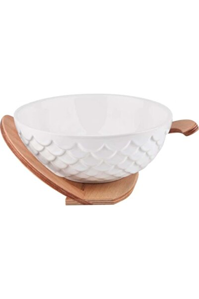 Romans Top Salad and Presentation Bowl with Wooden Stand