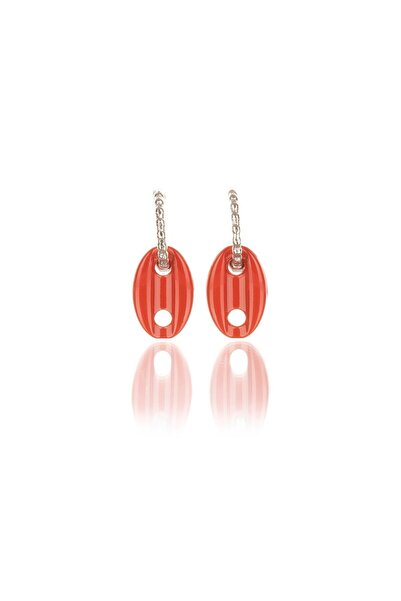 Leerybee أقراط عقدة بحار مضادة للحساسية باللون الأحمر اللامع