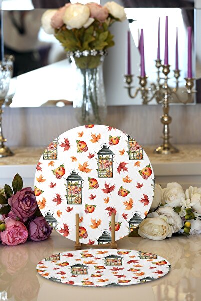 Realhomes Набір з 2 свічників та цифровим принтом з осіннім дизайном, сучасні...