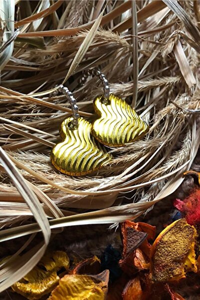 Leerybee Chrome Bright Yellow Color Antiallergic Heart Earrings