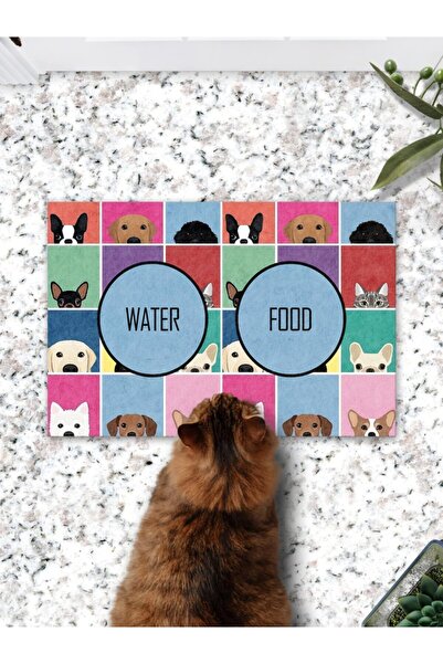 Patipeti سجادة تدريب مربعة للكلاب والقطط والكلاب ووسادة تغذية