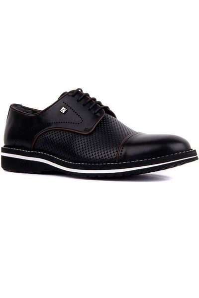 Fosco Lace-up Black Leather Eva Men's Casual Shoes 9040 46 42