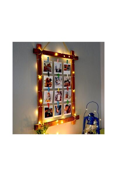 ekiphoto 12 Fotoğraflı Led Işıklı Ahşap Fotoğraf Tablosu ( Sende Bi Tablo Als...