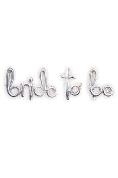 MERİ PARTİ Bride To Be Bachelorette Handwritten Foil Balloon Silver