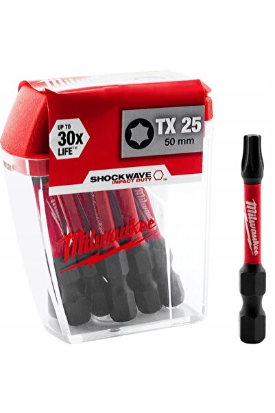 Milwaukee Tx25x50mm Torx Shockwave Vidalama Ucu 10'lu Paket