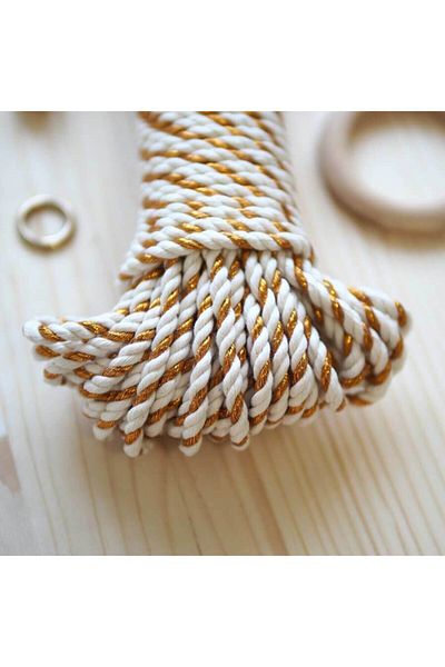 Ritzz 5mm // 3 Twist // Βαμβακερό σχοινί / Χάλκινο εκρού