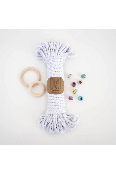 Ritzz 5mm // 3 Twist // Βαμβακερό σχοινί / Χιόνι