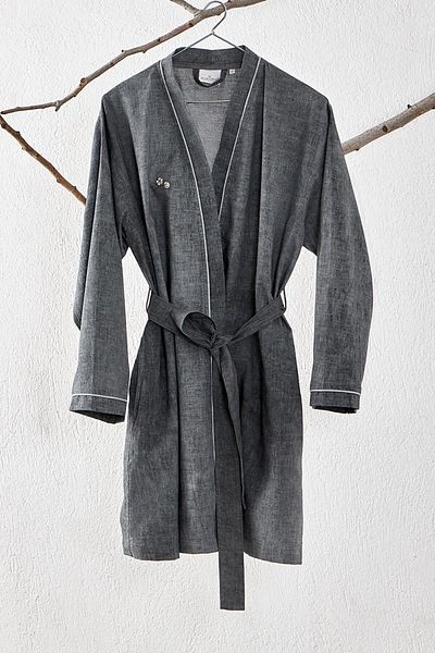 Ecocotton Γυναικεία ρόμπα από βιολογικό βαμβάκι από ανθρακί