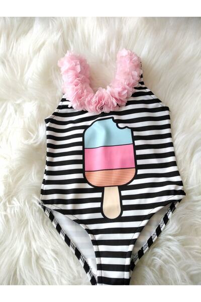 B&Z STORE Παγωτό Μαγιό Μοτίβο Λουλούδι για Κορίτσι