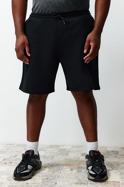 Edit by Trendyol Medium Size Large Size Men's Black Shorts - Regular Fit Tmnss24Ap00006