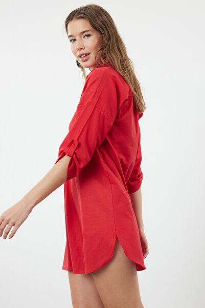Trendyol Collection TBESS21EL3979 Modell Red Mini Woven Beach ruha