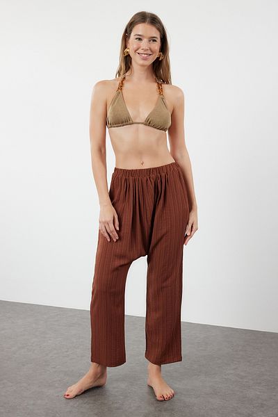 Trendyol Collection TBESS24PL00011 Model Brown Woven Baggy Trousers
