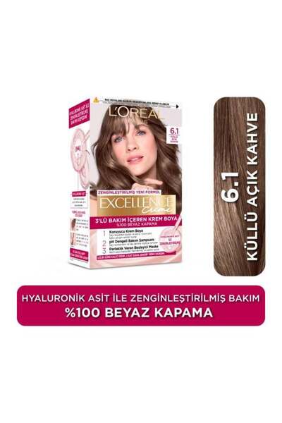 L'Oreal Paris L'Oréal Paris Excellence Creme 6.1 Küllü Açık Kahve Saç Boyası