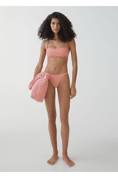 MANGO Woman Csíkos kényelmes bikinifelső