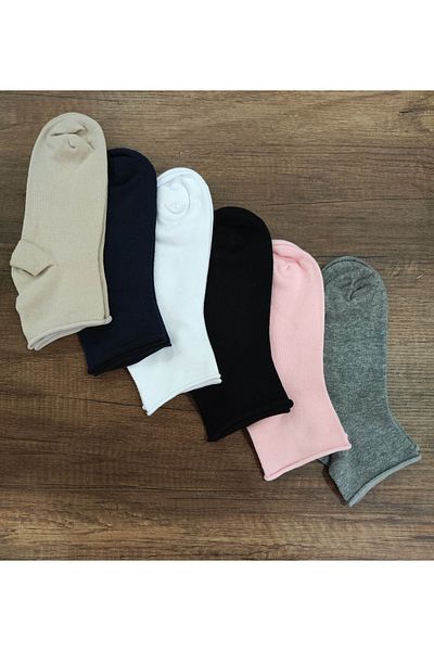 Leement socks Дамски чорапи за диабетици - 6 чифта средни маншети, безшевен пениран памук, без ластик