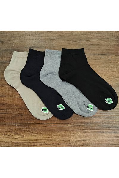 Leement socks Мъжки комплект от 4 безшевни летни чорапи от бамбук до средата на прасеца