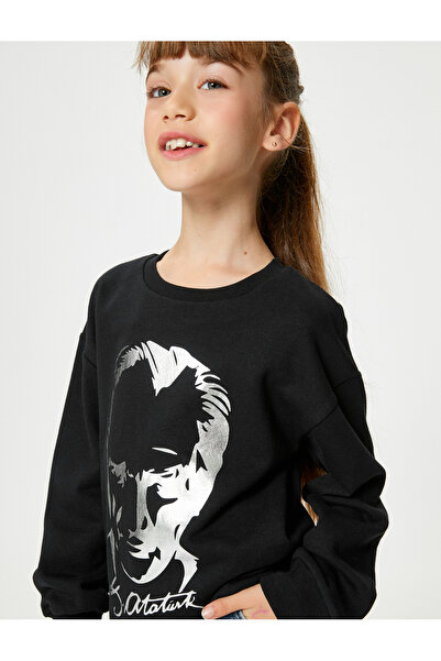 Koton Mikina Ataturk s dlouhým rukávem a výstřihem