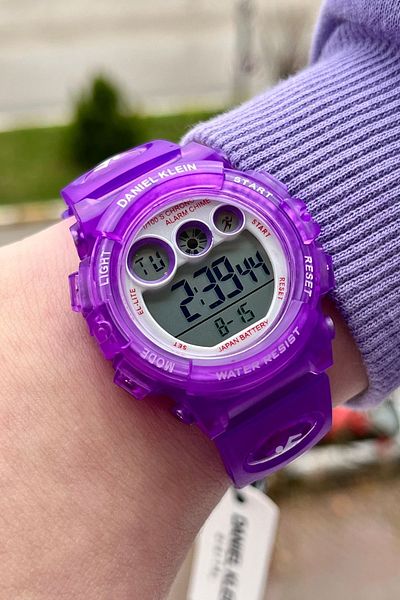 Daniel Klein Lilac Color Adjustable Lanyard 5 Atm Kids Wrist Watch with 6 Different Lights Dkgnct821