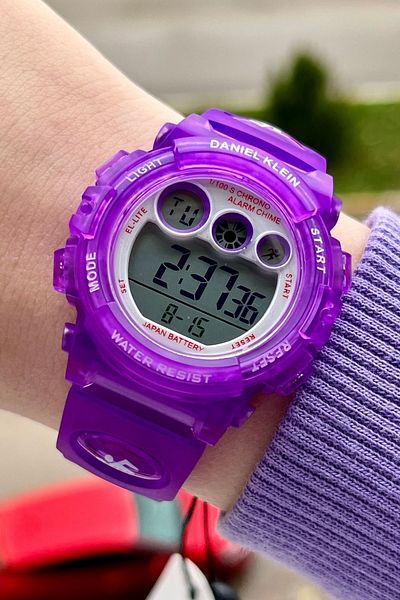 Daniel Klein Lilac Color Adjustable Lanyard 5 Atm Kids Wrist Watch with 6 Different Lights Dkgnct821