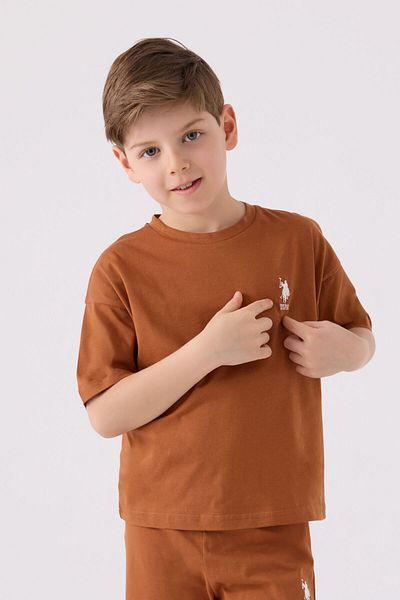 U.S. Polo Assn. Boy's Brown Bermuda Set