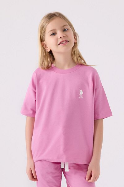 U.S. Polo Assn. Girl's Pink Bermuda Set