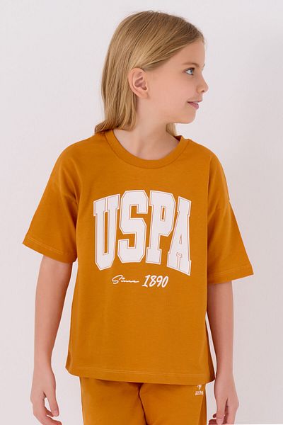 U.S. Polo Assn. Girl's Orange Bermuda Suit