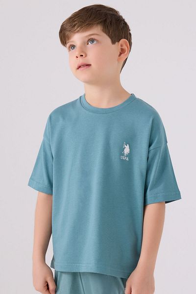 U.S. Polo Assn. Base. Polo Assn Boys Pastel Green Bermuda Set