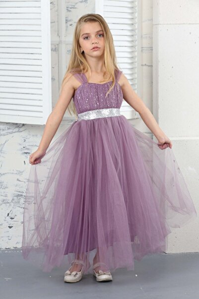 Asortik Kids Kız Çocuk Simli Abiye Elbise
