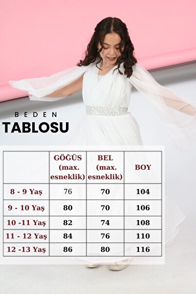 Asortik Kids Girl's Waist Sequin Embroidered Back Elastic Lace Sleeve Detail Evening Dress Graduation Wedding Prom Dress