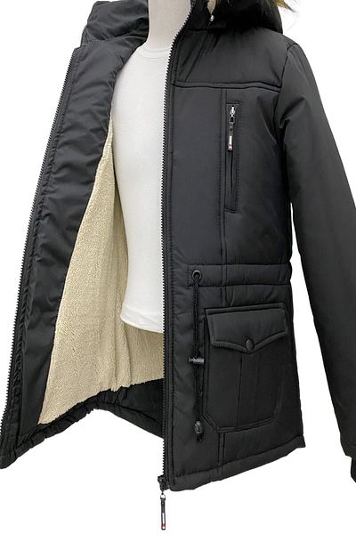 Asortik Kids Unisex Children's Faux Fur Plush Lined Removable Hooded Waterproof Coat