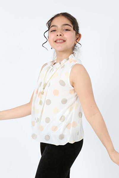 Asortix Devojčica, šifonska tkanina Postavljeno bez rukava, bluza sa elastičn...