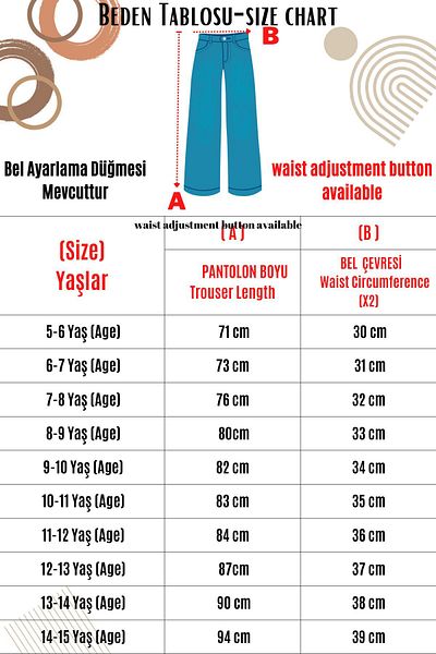 Asortix Children's Cargo Pocket Detailed High Waist Wide Leg Jeans