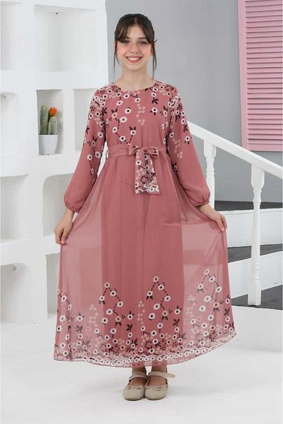 Asortix Fete - Rochie lungă cu imprimeu floral elegant și confortabil