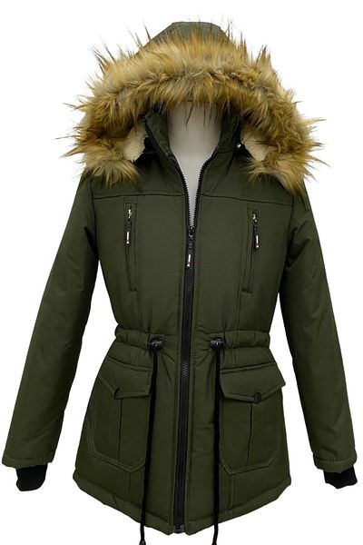 Asortik Kids Unisex Children's Faux Fur Plush Lined Removable Hooded Waterproof Coat