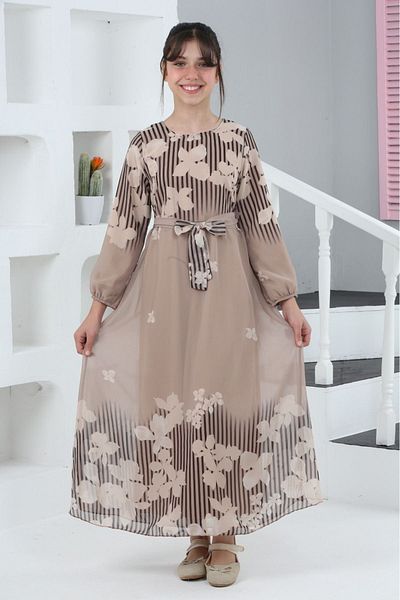 Asortix Fete - Rochie lungă cu imprimeu floral elegant și confortabil
