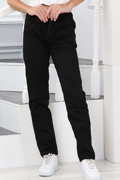 Asortik Kids Sports Cut Elastic Waist Slim Leg Children's School Trousers
