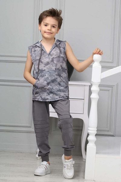 Asortik Kids Pantaloni scurți sport din țesătură pentru scufundări pentru băieți Tricou Bermude Set de jos