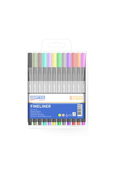 Gıpta قلم تحديد بلمسة نهائية من مادة PVC مقاس 0.4 مم - مثلث 12 لونًا