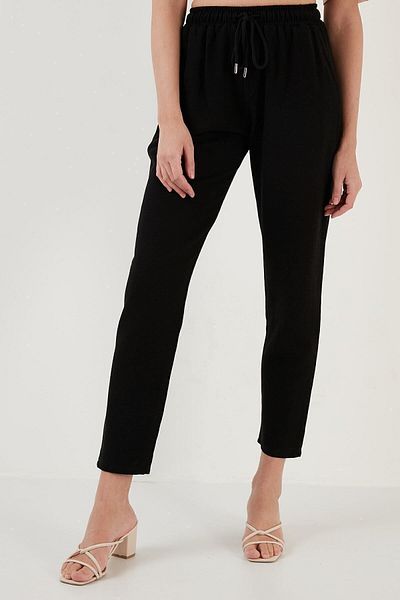 Lela Cotton And Linen Blended High Waist Relaxed Cut Trousers With Pockets 5865019