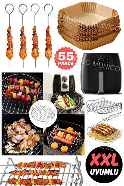 Munico XXL Uyumlu Airfryer Izgara Paslanmaz Çelik Çok Amaçlı Raf Philips Xiao...