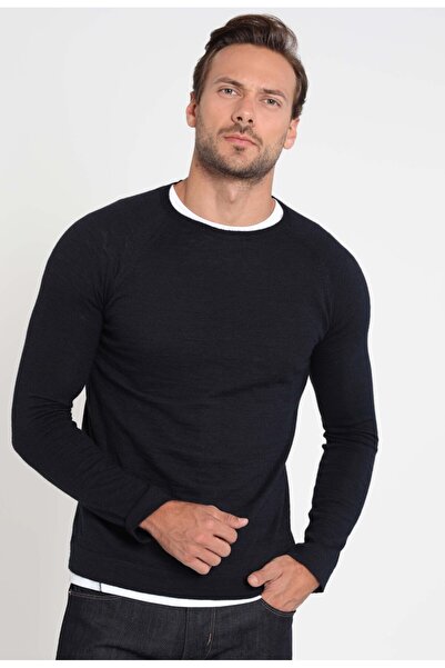 Lufian Men's Sweater Navy Blue - Tiano