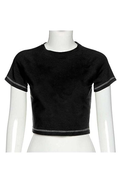 Touz Moda Backstitch Black Crop