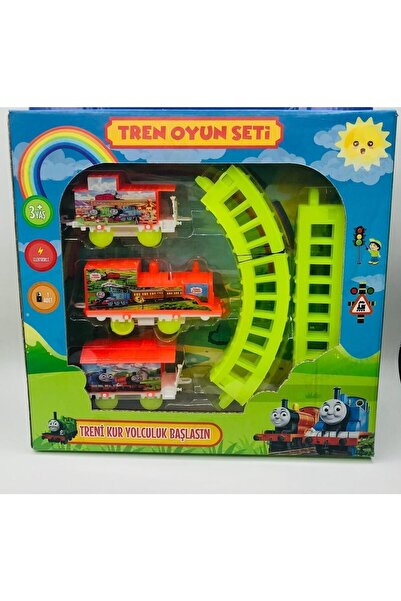 MEB TOYS Oyuncak tren seti vagonlu raylı renkli