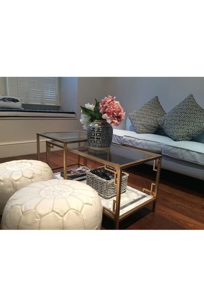 Hitit Dekorasyon Paola 2'li Gold Metal Orta Sehpa